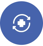 Medical cross and arrows icon
